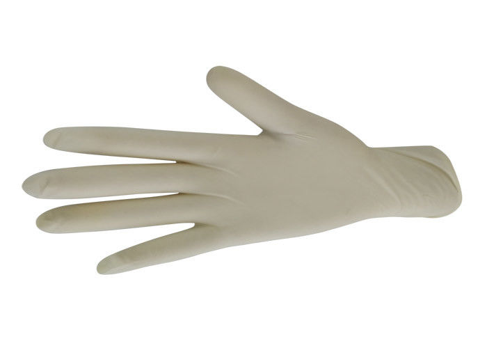 Disposable Rubber Nitrile Coated Gloves White Color Beaded Cuff 245mm Length